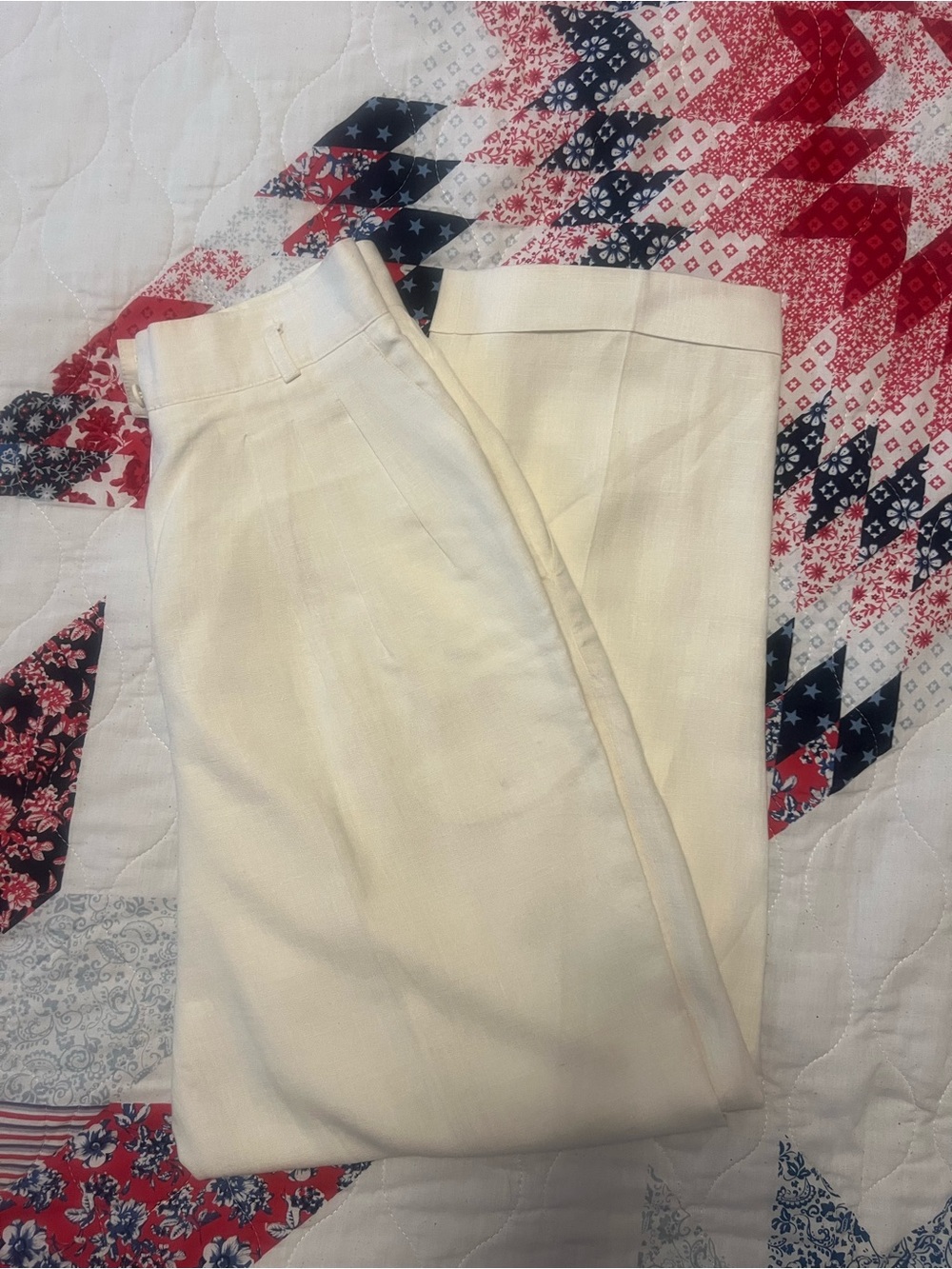 Vintage Women's Cream Wide-Leg Trousers